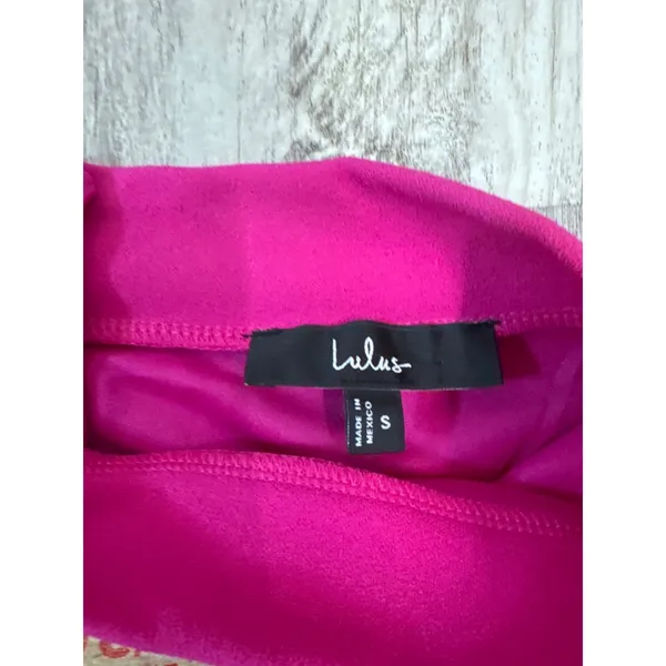 Lulus Magenta Pink High Waisted Wide Leg Dress Pants‎ Size Small NWT - Image 3