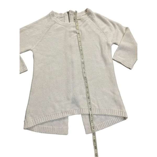 Zara Knit white sweater with zip up back sz medium‎ - Image 2