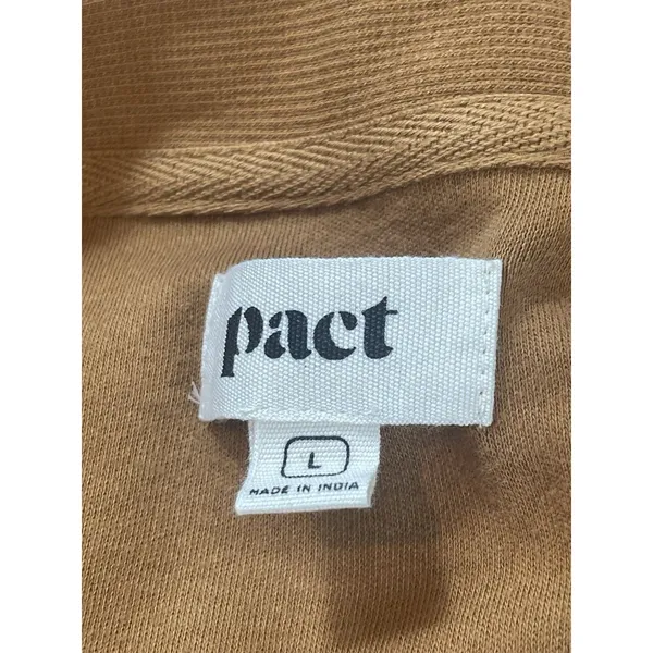 Pact Organic Cotton Henley Tunic Top Women’s L Camel Mustard Long Sleeve - Image 6