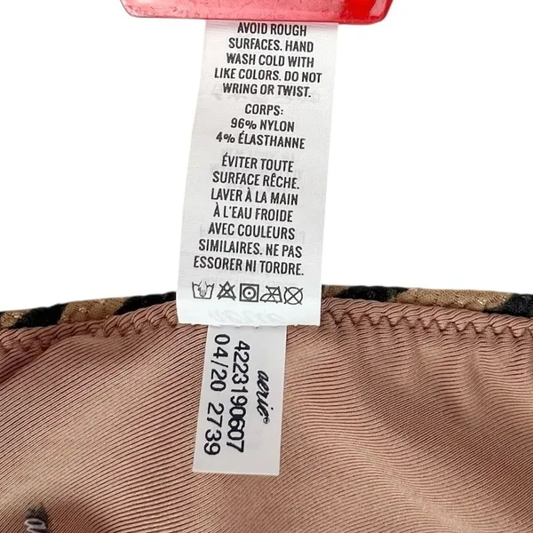 Aerie Pique Animal Zebra Print‎ Tan Triangle Bikini Top Size Medium - Image 6
