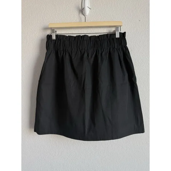 Kancy Kole‎ Skirt Women’s XL Black High Waisted Pull On Paper Bag A-Line Mini - Image 8