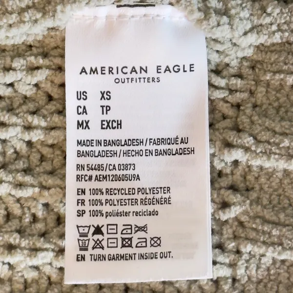 503‎ | American Eagle Chunky Chenille Open Front Cardigan Sweater Sage Green XS - Image 7