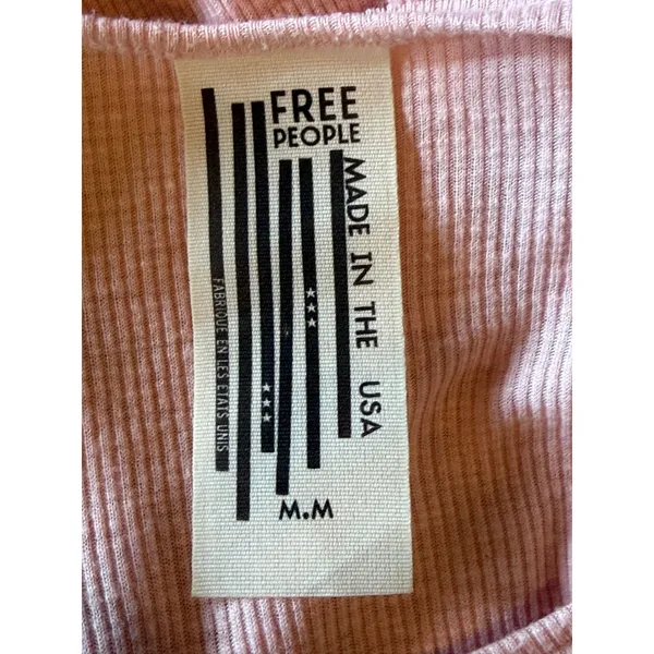 Free People Tank Top Women Medium Pink Ribbed Racerback Scoop Neck Athleisure‎ - Image 7