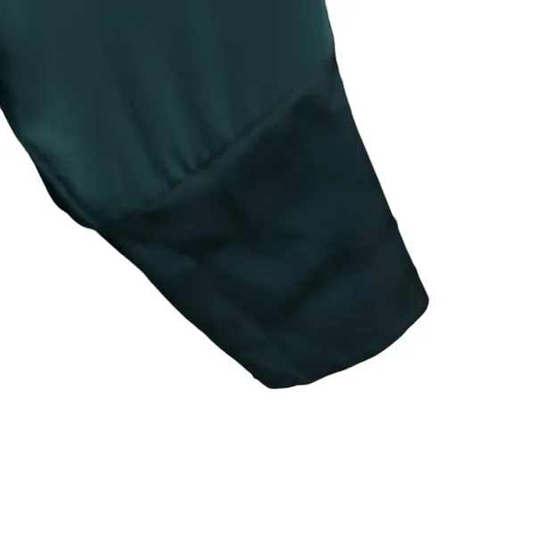 J Crew 365 Dark Emerald Green Evergreen Jewel Tone Pleated Front Blouse‎ Small - Image 3