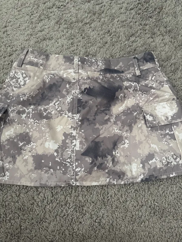 Light Camo Print Mini Skirt Gray - Image 2