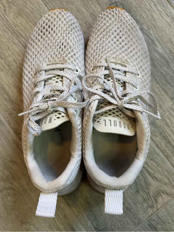 NOBULL Trainer Shoes Mens Size 7.5 Women's Size 9 White Mesh Sneakers Gum Sole - Image 4