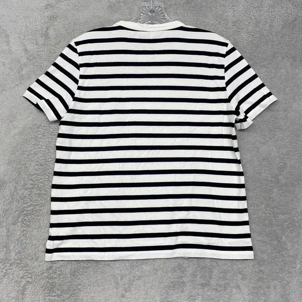 Madewell Top Womens M Black White Striped Short Sleeve Crewneck Casual Tee NY733 - Image 7