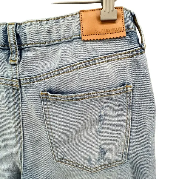 Anthropologie Avec Les‎ Filles Jeans Womens 27 Blue Distressed High Waist Denim - Image 7