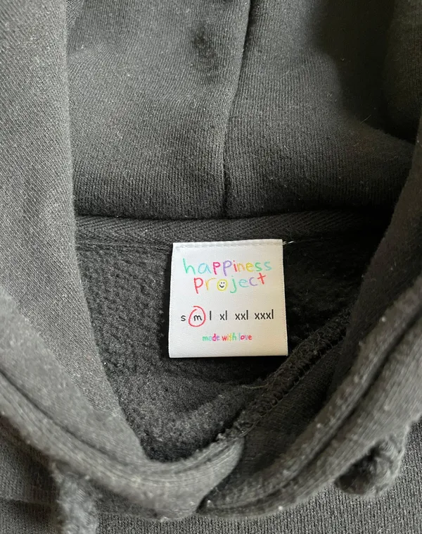 Happiness Project Hoodie Black Size M - Image 3