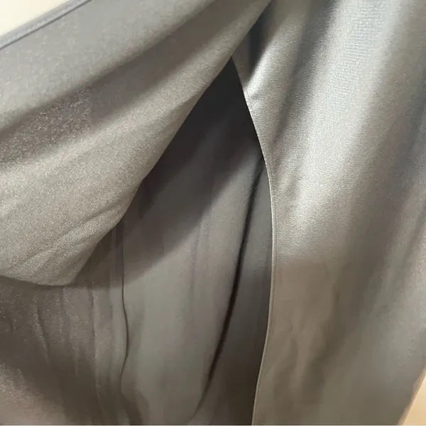 BHLDN Dylan One-Shoulder Satin Side-Slit Gown Green sz 8 - Image 13