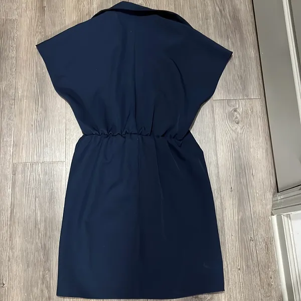 ASOS Design Navy Wrap Tie Dress - Image 6