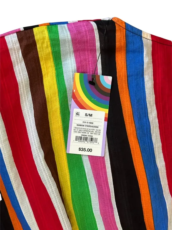NEW Target Pride Adult Short Sleeve Cover Up Striped Size S/M - Image 8