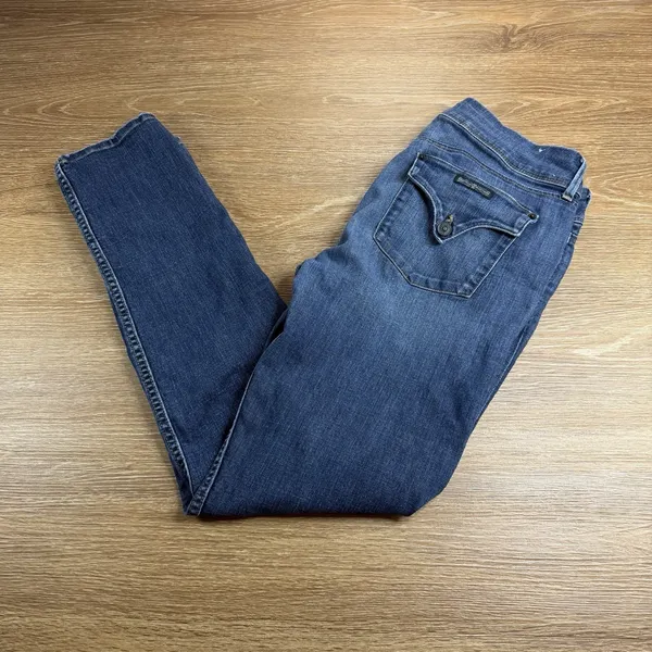 Hudson Collin Flap Skinny Jeans Women's Size 31 Blue Stretch Denim 31" Inseam - Image 14