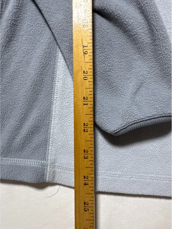 Columbia Light Blue & Gray Fleece Pullover - Size Large Cozy - Image 4