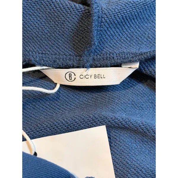 Cicy Bell‎ Hooded Romper Women XL Blue Zip Up Athleisure Short NWT Jumpsuit - Image 6