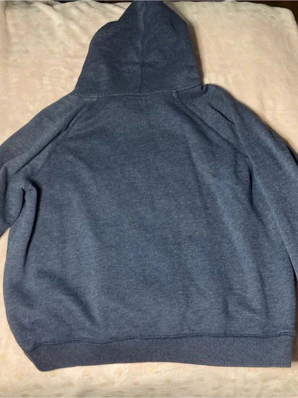 American Eagle Outfitters Navy Pullover Hoodie with Pink Crest - Image 2