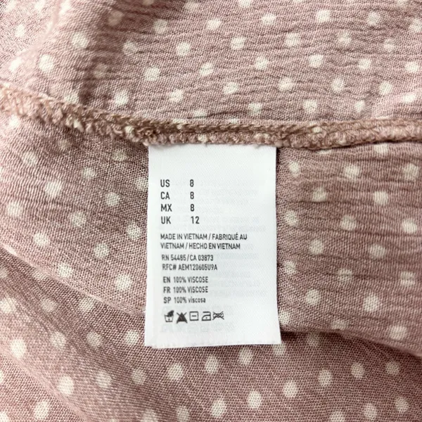 American Eagle‎ Outfitters Y2K Tan Polkadot Dress Size 8 - Image 11