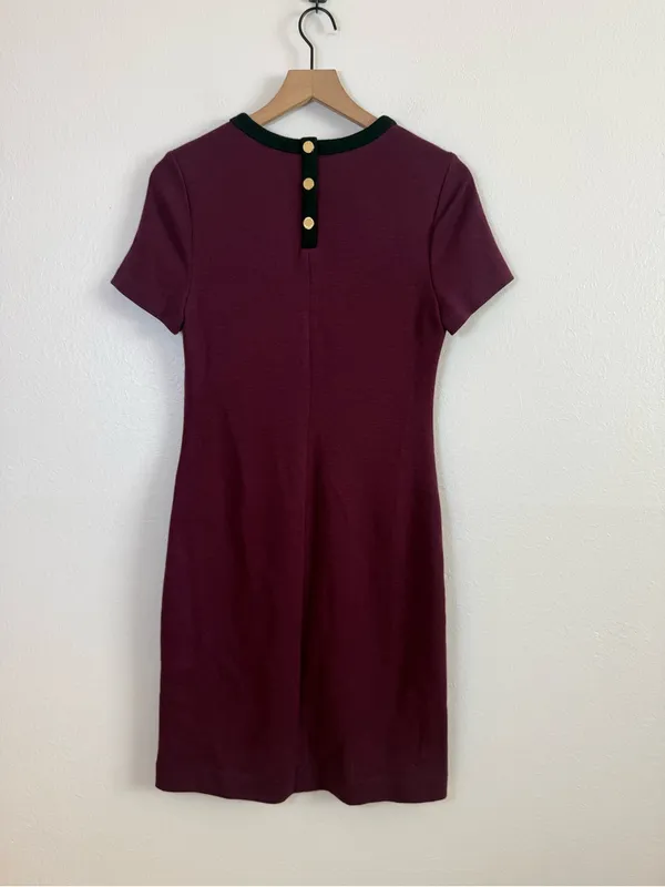 Tory Burch Anthea Burgundy Wool Blend Dress - Image 6