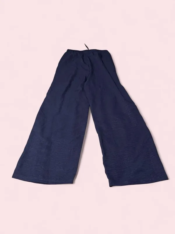 Wide-Leg Pull-On Pants in Navy - Image 2