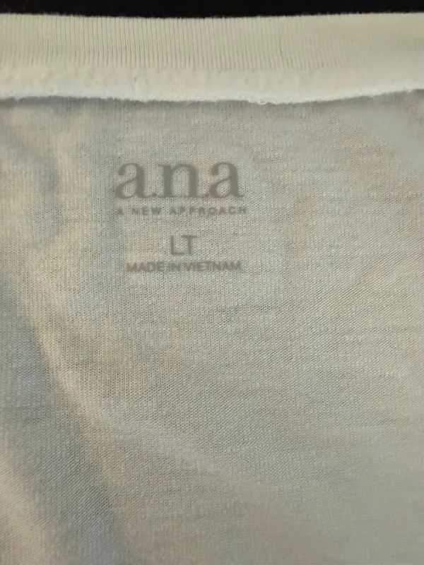 ana A New Approach Women's White V-Neck Tunic with Tie-Sleeve Details‎ Size LT - Image 2