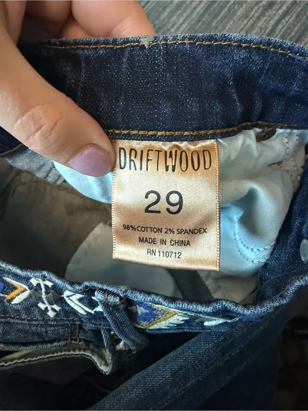 Driftwood Kelly Y2K Embroidered Bootcut Jeans W29 L33 - Image 6