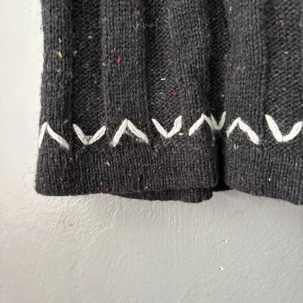 Wool Blend Sweater Vest Size Medium Black Ribbed Knit Cabincore Heritage Country - Image 4