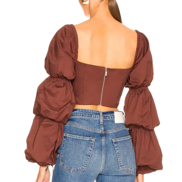 Majorelle Brown Corset Crop Top XS Bustier Pirate Renaissance Fair $128 NEW - Image 3