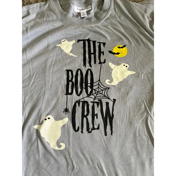 Macy's Family PJs Women's Gray‎ "The Boo Crew" Long Sleeve Tee Size Large - Image 2