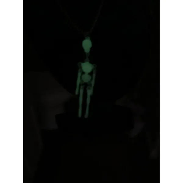 Skeleton Necklace Moveable Limb Steampunk Punk Skull Glow In The Dark Necklace - Image 4