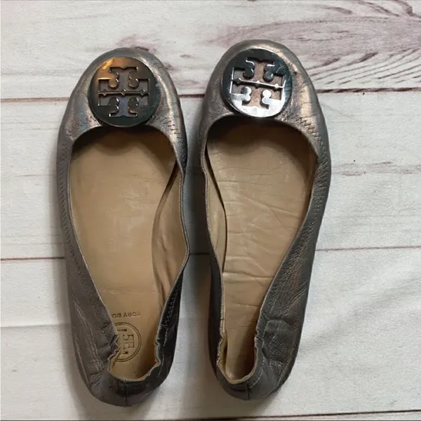 Tory Burch Minnie Travel Ballet Flats In Gunmetal - Image 14