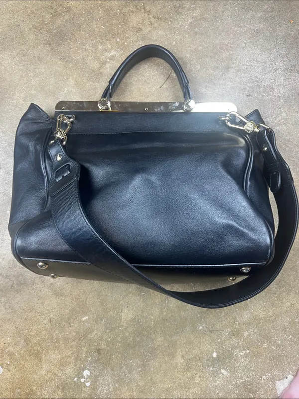 Furla Cortina Shoulder/Tote Bag in Burgandy and black - Image 2