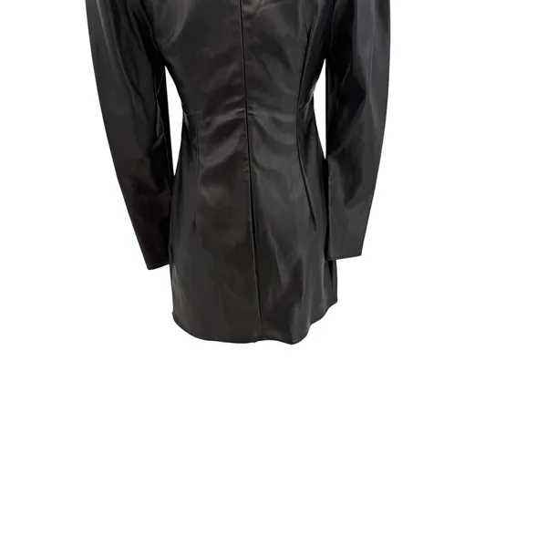 Torn by‎ Ronny Kobo Gemma Vegan Faux Leather Cut Out Mini Dress Black Size Large - Image 10