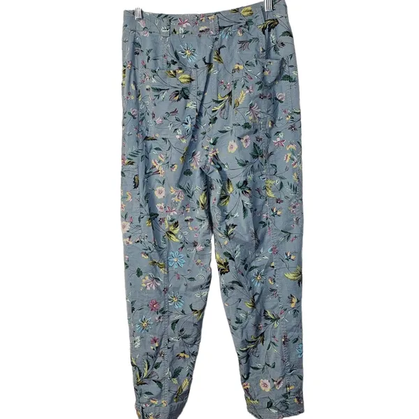 Anthropologie Womens Blue Victoria Floral‎ Cargo Pants 4 - Image 2