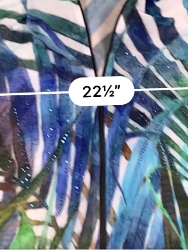 Valentina Womens XL Mesh Jacket Blue Green Tropical Print Sheer Lightweight - Image 14