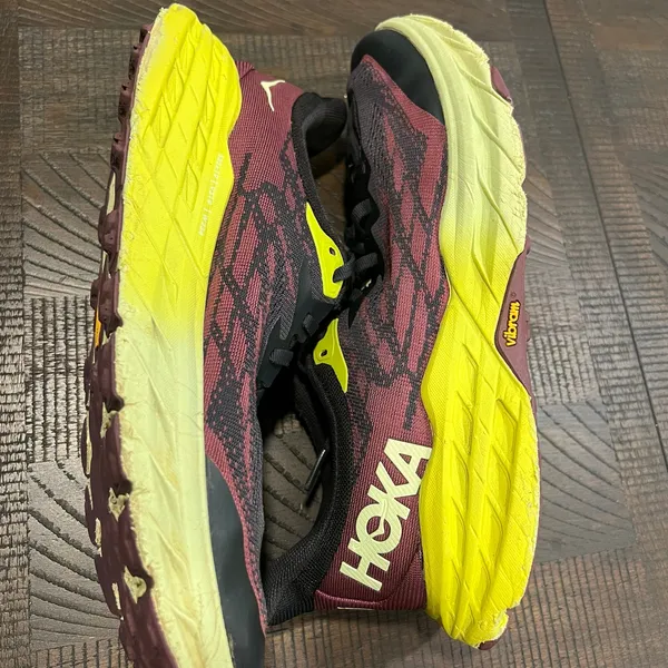 Hoka speedgoat 5 vibram burgundy running shoes women 9 B - Image 7