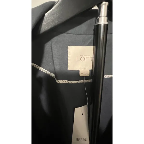 Ann Taylor LOFT Womens Slate Grey Single Button Blazer Jacket Size‎ 4T New - Image 2