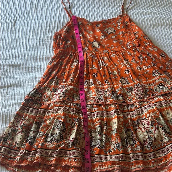 Urban Outfitters Orange Floral Mini Dress - Image 9