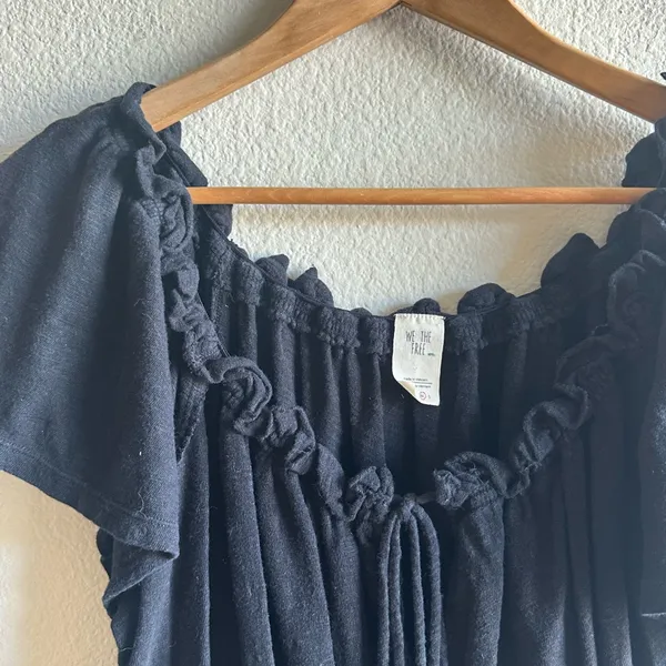 Free People Linen Blend Peasant Style Top - Image 3