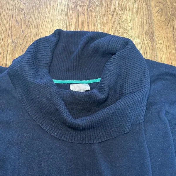 VTG JCP Navy Blue Cashmere Blend Cowl Neck Sweater Womens XL Luxury y2k‎ 90s - Image 3