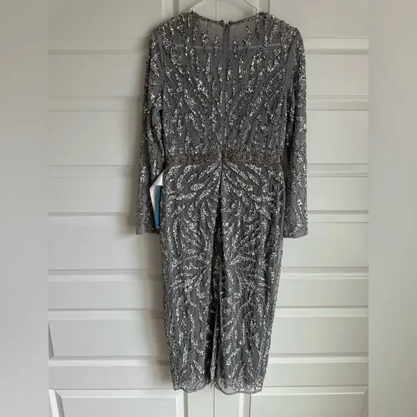 Mac Duggal 5521 Sequin Beaded Midi Sheath Dress Size 8 NWT‎ - Image 9