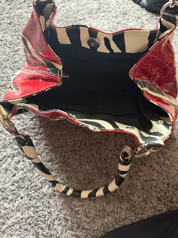 Zebra Print Purse Red - Image 4