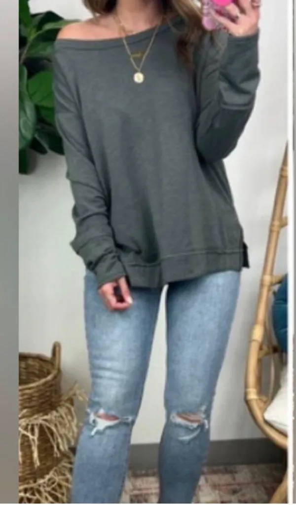 Boutique Olive Crewneck - Image 2