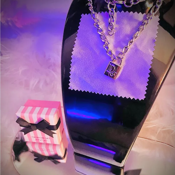 Dior Silver Lock Necklace - Image 3