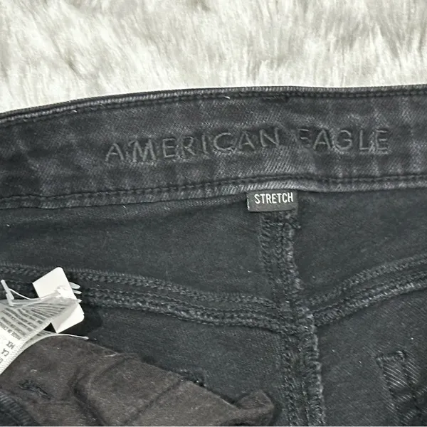 American Eagle Black Jean Shorts with Distressed sz 2 - Image 3
