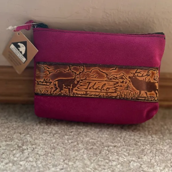 American Leather Works Idaho Deer Leather Wallet Western NWT - Image 4