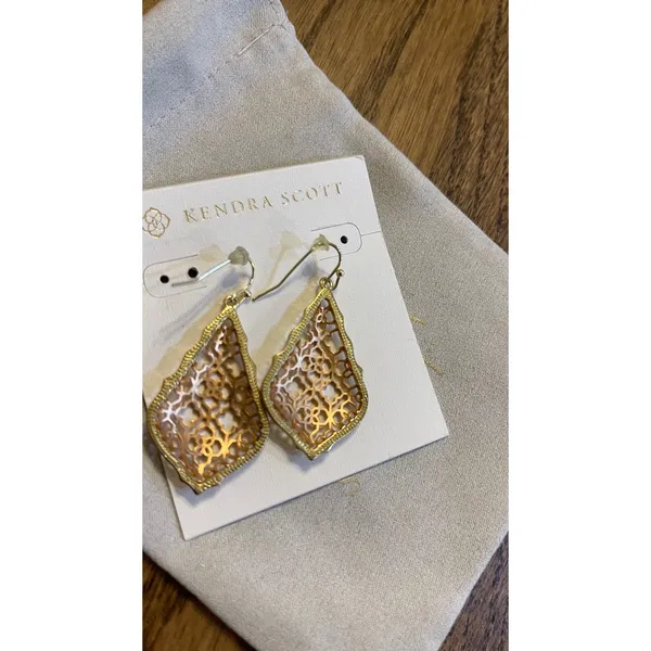 Kendra Scott Addie Drop Earrings Gold Silver Filigree Mixed Metal NWOT - Image 5