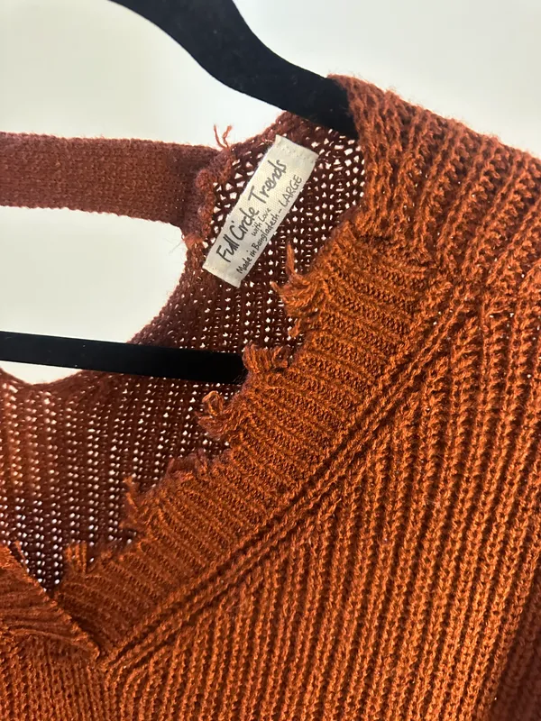 Full Circle Trends Burnt orange Knit Sweater - Image 4