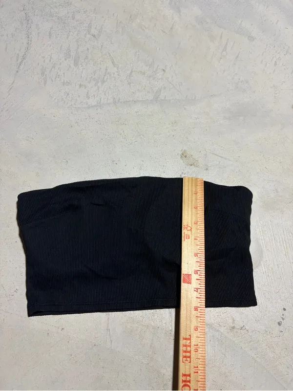 Aerie Black Ribbed swim Bandeau Top large - Image 3