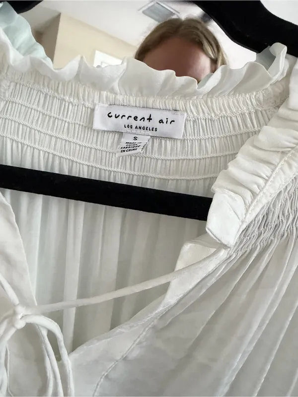 Current Air White Ruffled Smock Mini Dress - Image 4