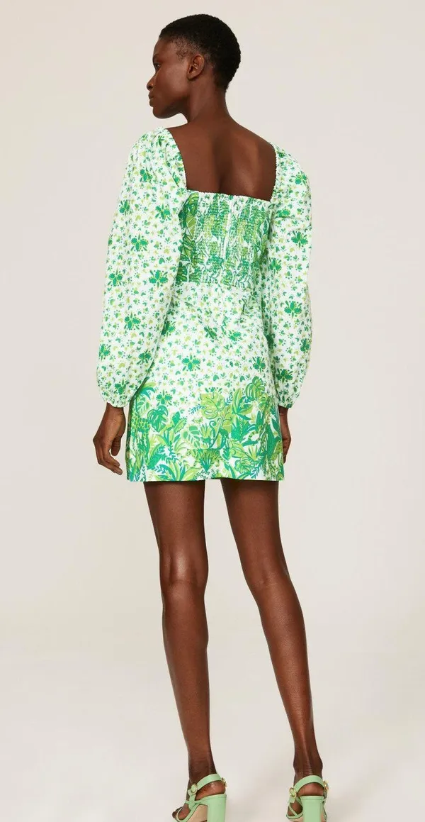 Estelí mini palm print cotton long sleeve dress - Image 10